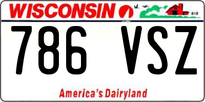 WI license plate 786VSZ