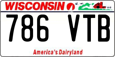 WI license plate 786VTB