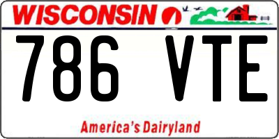 WI license plate 786VTE