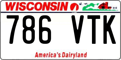 WI license plate 786VTK