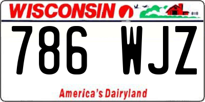 WI license plate 786WJZ