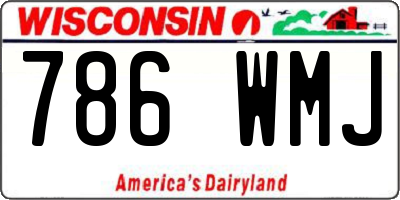 WI license plate 786WMJ