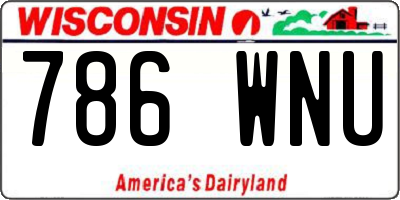 WI license plate 786WNU