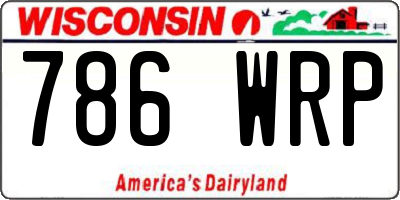 WI license plate 786WRP