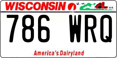 WI license plate 786WRQ