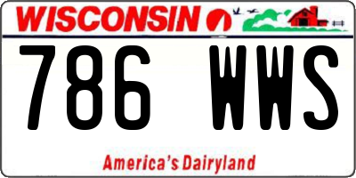 WI license plate 786WWS