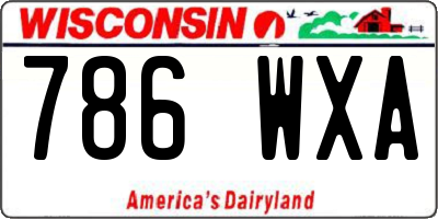 WI license plate 786WXA