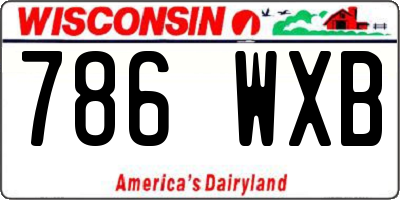 WI license plate 786WXB