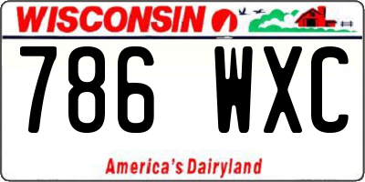 WI license plate 786WXC