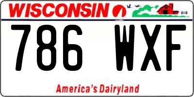 WI license plate 786WXF