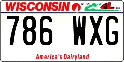 WI license plate 786WXG
