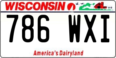 WI license plate 786WXI