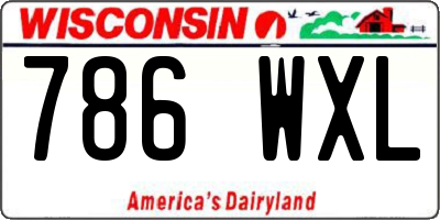 WI license plate 786WXL