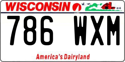 WI license plate 786WXM