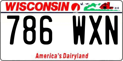 WI license plate 786WXN