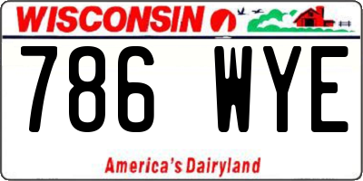 WI license plate 786WYE