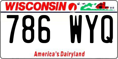 WI license plate 786WYQ