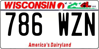 WI license plate 786WZN
