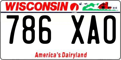 WI license plate 786XAO