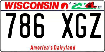 WI license plate 786XGZ