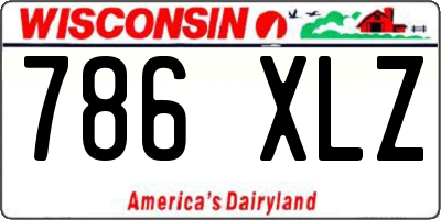 WI license plate 786XLZ