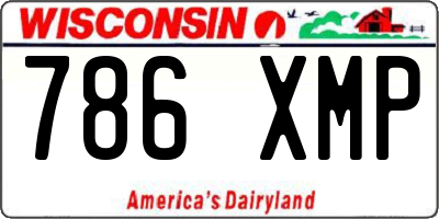 WI license plate 786XMP