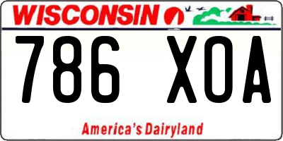 WI license plate 786XOA