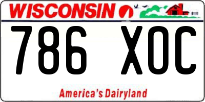 WI license plate 786XOC