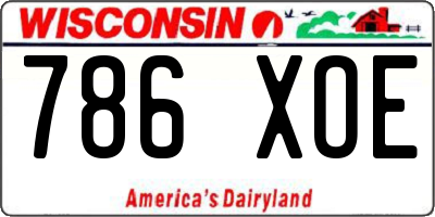 WI license plate 786XOE