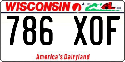 WI license plate 786XOF