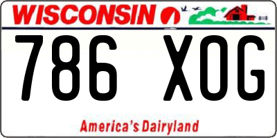 WI license plate 786XOG