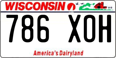 WI license plate 786XOH
