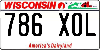 WI license plate 786XOL