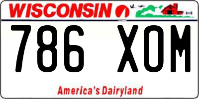 WI license plate 786XOM