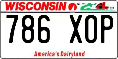 WI license plate 786XOP