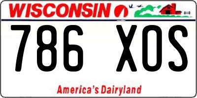 WI license plate 786XOS