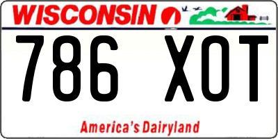 WI license plate 786XOT