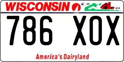 WI license plate 786XOX