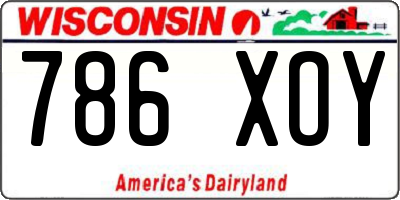 WI license plate 786XOY