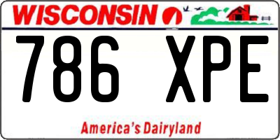 WI license plate 786XPE