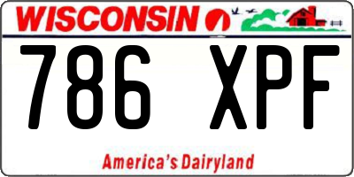 WI license plate 786XPF
