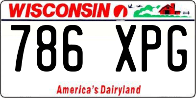 WI license plate 786XPG