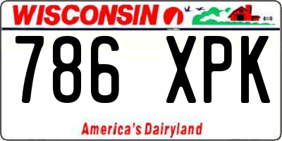 WI license plate 786XPK
