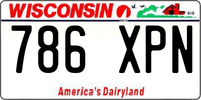 WI license plate 786XPN
