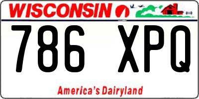 WI license plate 786XPQ
