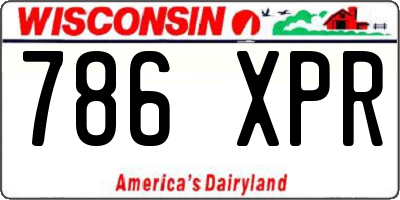WI license plate 786XPR