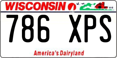 WI license plate 786XPS