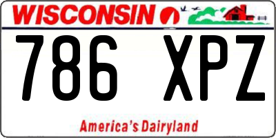 WI license plate 786XPZ