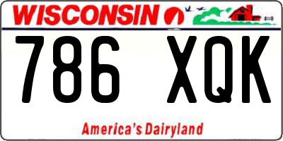 WI license plate 786XQK