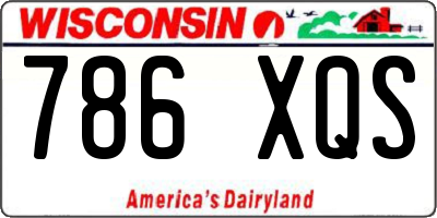 WI license plate 786XQS